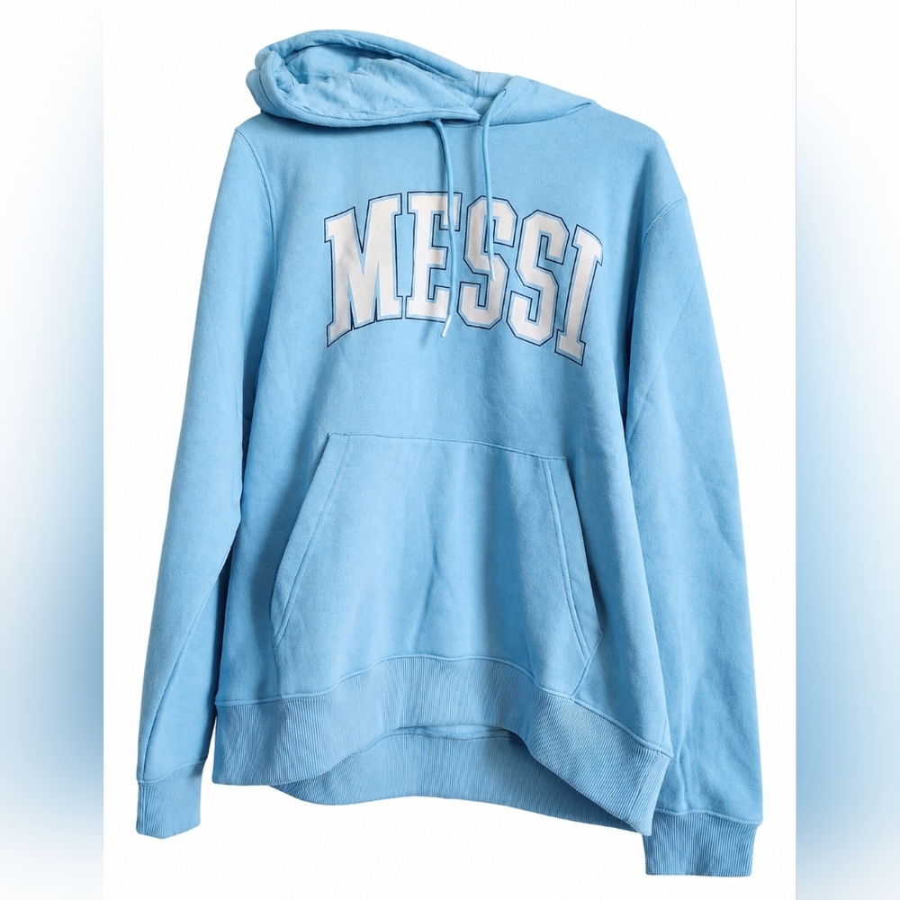 Messi Collection | Lionel Messi Hoodie Sweatshirt Size M In Air Blue
